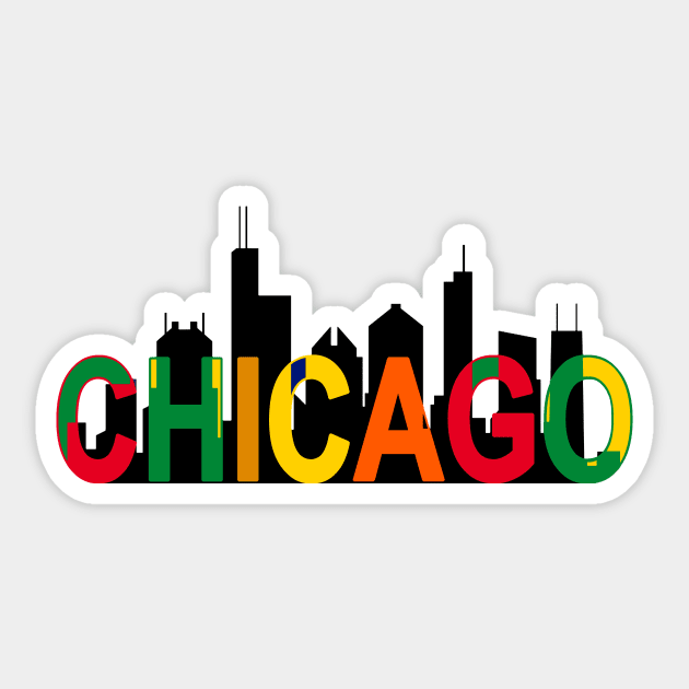 Chicago Skyline Art Sticker by zsonn